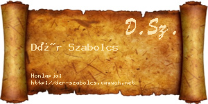 Dér Szabolcs névjegykártya